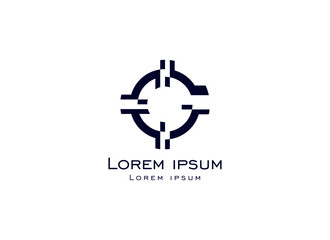 Abstract Target Logo. Geometric Shape Target Symbol isolated on white background. Usable for Business, Sport, Technology and Team Logos. Flat Vector Logo Design Template Element