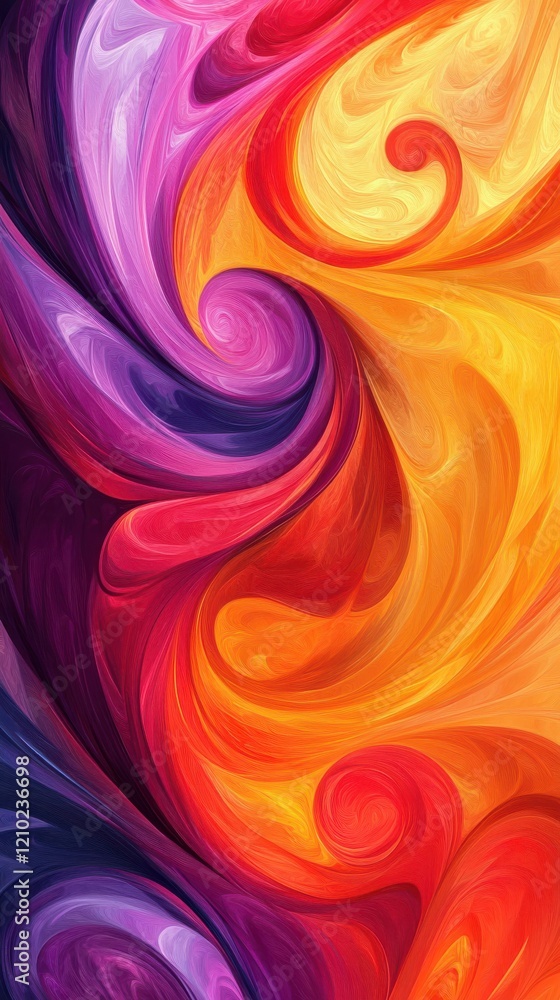 Aufkleber vibrant abstract painting with swirls of color creating dynamic movement and energy in a captivating