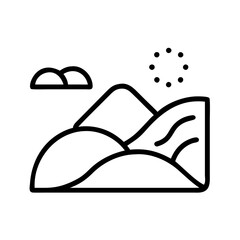 hill icon, hill line art - simple line art of hill, perfect for hill logos and icons