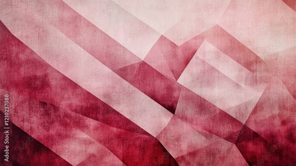 Poster textured geometric pattern featuring deep shades of red and pink in a modern abstract design