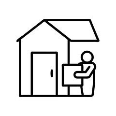 home delivery icon, home delivery line art - simple line art of home delivery, perfect for home delivery logos and icons