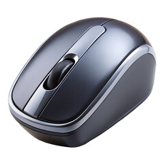 Computer mouse with black bottom isolated on transparent background  
