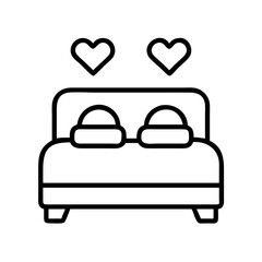 honeymoon suite icon, honeymoon suite line art - simple line art of honeymoon suite, perfect for honeymoon suite logos and icons