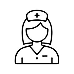 hospice nurse icon, hospice nurse line art - simple line art of hospice nurse, perfect for hospice nurse logos and icons