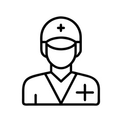 hospital staff icon, hospital staff line art - simple line art of hospital staff, perfect for hospital staff logos and icons