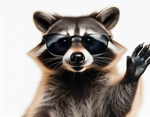 Waschbär mit Sonnenbrille – Witziges und cooles Tiermotiv für Kampagnen