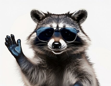 Waschb&auml;r mit Sonnenbrille &ndash; Witziges und cooles Tiermotiv f&uuml;r Kampagnen