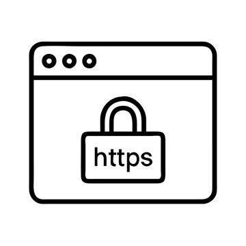 https icon, https line art - simple line art of https, perfect for https logos and icons