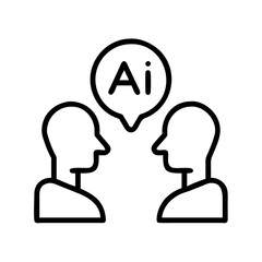 human ai collaboration icon, human ai collaboration line art - simple line art of human ai collaboration, perfect for human ai collaboration logos and icons