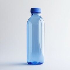 Naklejka premium Reusable water bottle displaying a clear design with a light blue tint on a minimalist background