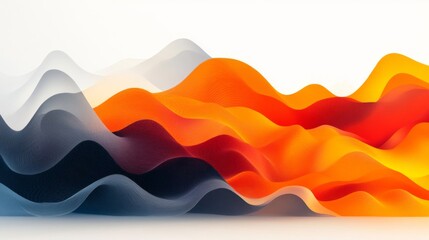 Abstract Wave Pattern with Vibrant Orange and Grey Hues