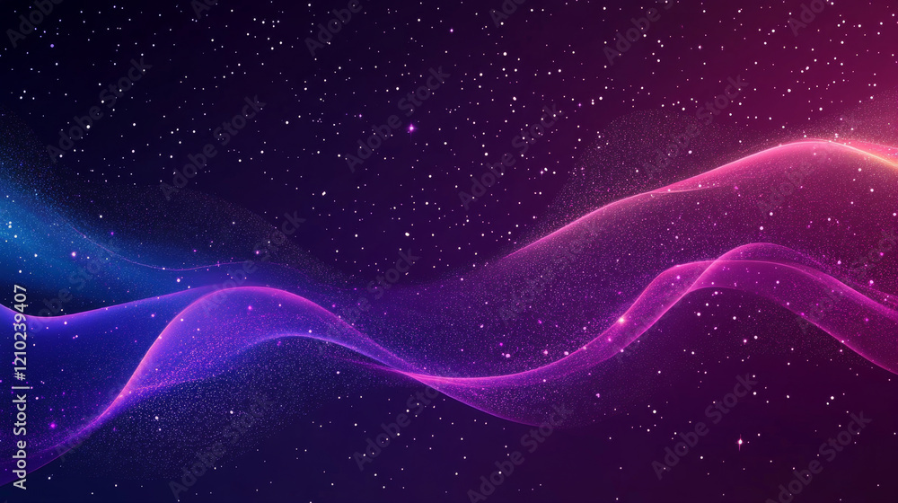 Poster dynamic waves of colorful light abstract design digital art cosmic environment stunning viewpoint vi