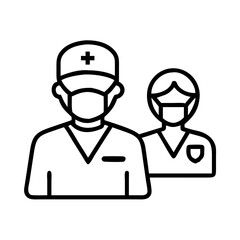 infection control staff icon, infection control staff line art - simple line art of infection control staff, perfect for infection control staff logos and icons
