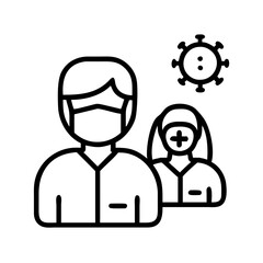 infection control staff icon, infection control staff line art - simple line art of infection control staff, perfect for infection control staff logos and icons