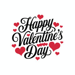 Valentines Day elegant hand text banner.