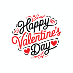 Valentines Day elegant hand text banner.