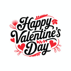 Valentines Day elegant hand text banner.