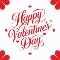 Valentines Day elegant hand text banner.