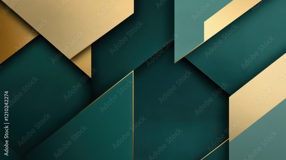 Fototapete Overlapping geometric shapes create a modern and elegant background with rich colors and clean lines