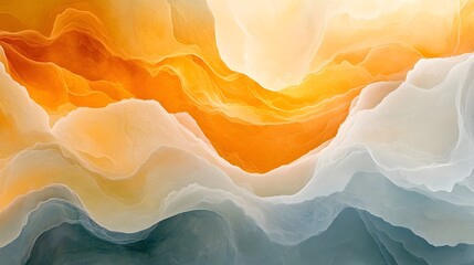 Ethereal and shimmering abstract waves of glowing gradients and flowing designs create a captivating tranquil and visually stunning landscape  The dynamic natural