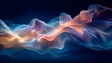 Fototapeta premium Captivating abstract image of shimmering glowing underwater waves flowing with tranquil ethereal color gradients creating a serene and visually stunning digital art landscape