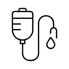 infusion tube icon, infusion tube line art - simple line art of infusion tube, perfect for infusion tube logos and icons