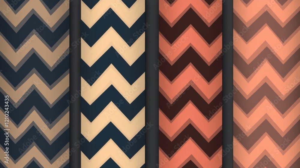 Poster set of chevron patterns seamless texture backgrounds
