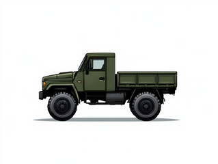 A clean design of a military truck transporting soldiers to the front lines. Military truck vector.


