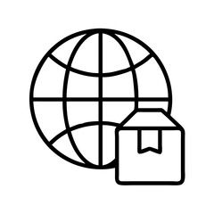 international shipping icon, international shipping line art - simple line art of international shipping, perfect for international shipping logos and icons