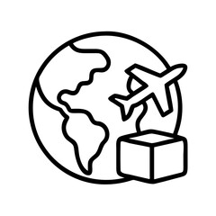 international shipping icon, international shipping line art - simple line art of international shipping, perfect for international shipping logos and icons