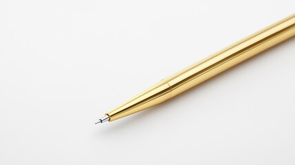Elegant gold mechanical pencil with sleek design on white background
