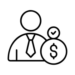 investment banker icon, investment banker line art - simple line art of investment banker, perfect for investment banker logos and icons