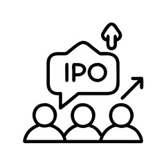 ipo initial public offering icon, ipo initial public offering line art - simple line art of ipo initial public offering, perfect for ipo initial public offering logos and icons