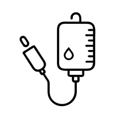 iv drip icon, iv drip line art - simple line art of iv drip, perfect for iv drip logos and icons