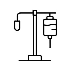 iv stand icon, iv stand line art - simple line art of iv stand, perfect for iv stand logos and icons