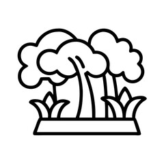 jungle icon, jungle line art - simple line art of jungle, perfect for jungle logos and icons