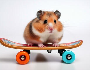 Hamster auf Skateboard – Lustiges und dynamisches Tiermotiv für Kampagnen