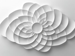 A layered white paper design resembling a flower, showcasing depth and texture.
