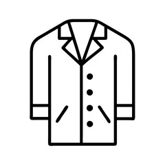lab coat icon, lab coat line art - simple line art of lab coat, perfect for lab coat logos and icons