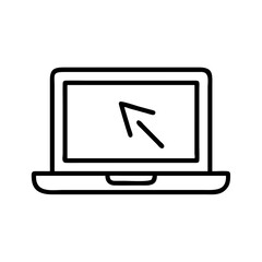 laptop icon, laptop line art - simple line art of laptop, perfect for laptop logos and icons