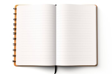 Open lined notebook publication diary page