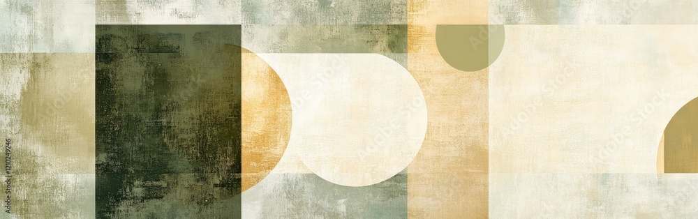 Poster exploration of earthy tones and shapes in minimalist abstract geometric design with soft textures an