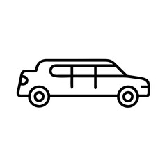 limousine icon, limousine line art - simple line art of limousine, perfect for limousine logos and icons