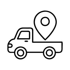 local pickup icon, local pickup line art - simple line art of local pickup, perfect for local pickup logos and icons