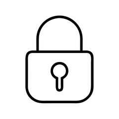 lock icon, lock line art - simple line art of lock, perfect for lock logos and icons