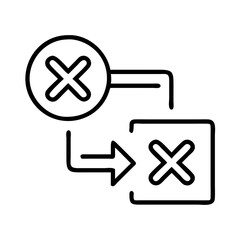 Fototapeta premium logical error icon, logical error line art - simple line art of logical error, perfect for logical error logos and icons