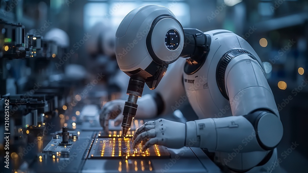 Poster robot assembling circuit board