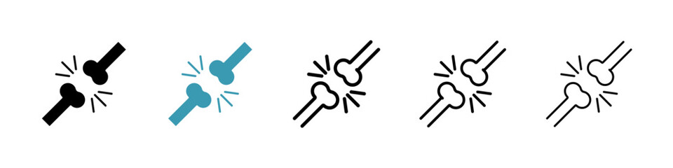 Bones icons in black and blue set