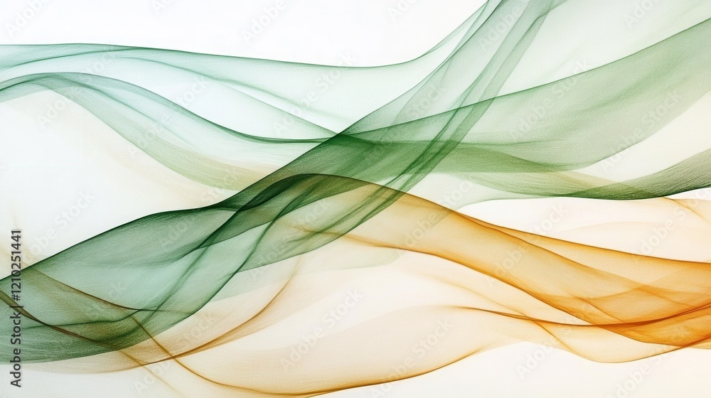 Aufkleber Abstract flowing lines created with pencil strokes capture the essence of movement and color in gentle hues