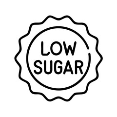 low sugar badge icon, low sugar badge line art - simple line art of low sugar badge, perfect for low sugar badge logos and icons